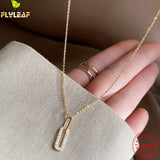 925 Silver Zircon Necklace 14k Clavicle Jewelry