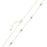 925 Silver Evil Eye Charm Necklace Bling Cz Paved Lucky Jewelry