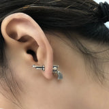925 Sterling Silver Micro Pistol Stud Earrings Women Punk Earrings