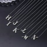 925 Silver Micro Zirconia A-Z Initials Letter Necklaces For Women Name Necklace