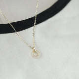 925 Silver Crystal Choker Necklace Pendant for Women