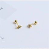 925 Silver Demon Eye Zircon Stud Earrings for Women