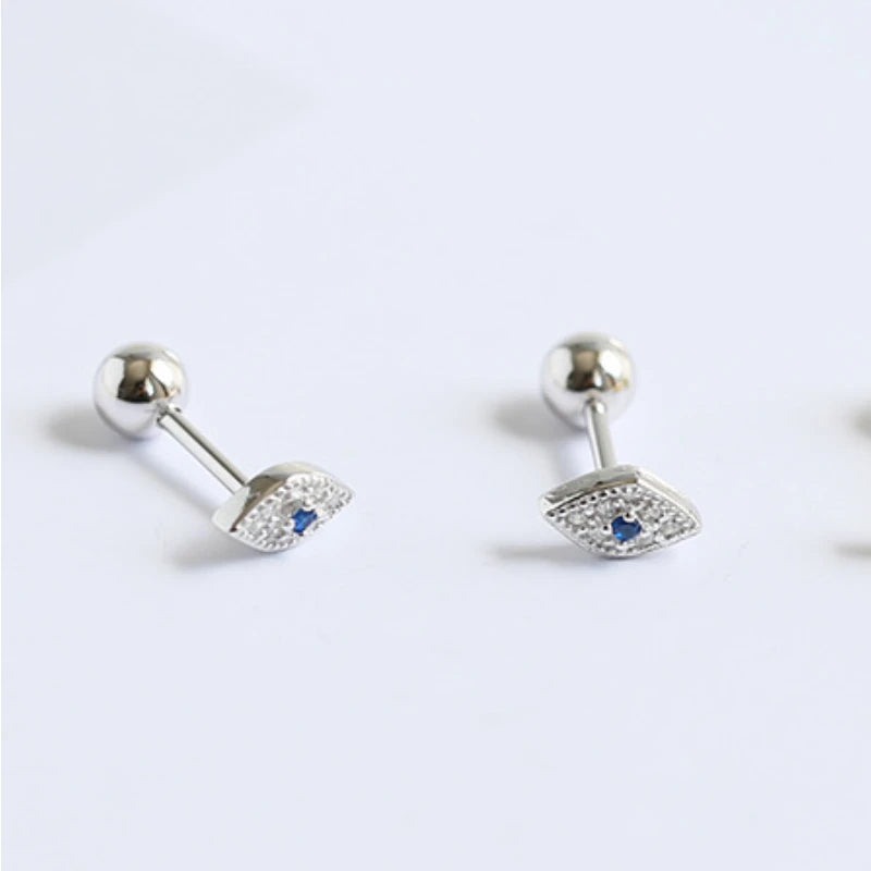 925 Silver Demon Eye Zircon Stud Earrings for Women