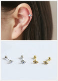 925 Silver Demon Eye Zircon Stud Earrings for Women