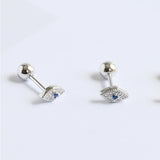 925 Silver Demon Eye Zircon Stud Earrings for Women