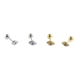 925 Silver Demon Eye Zircon Stud Earrings for Women