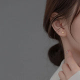 925 Silver Pearl Flower Stud Earrings Sweet Jewelry