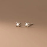 925 Silver Pearl Flower Stud Earrings Sweet Jewelry