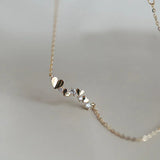 925 Silver Mini Heart Crystal Choker Necklace Chain 14K Plated