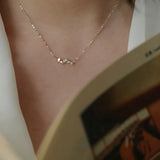 925 Silver Mini Heart Crystal Choker Necklace Chain 14K Plated