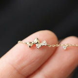 925 Silver Mini Bow Bracelet with Diamonds, Girlfriends Gift