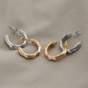 925 Silver Twisted Wave Earrings - Female Earrings