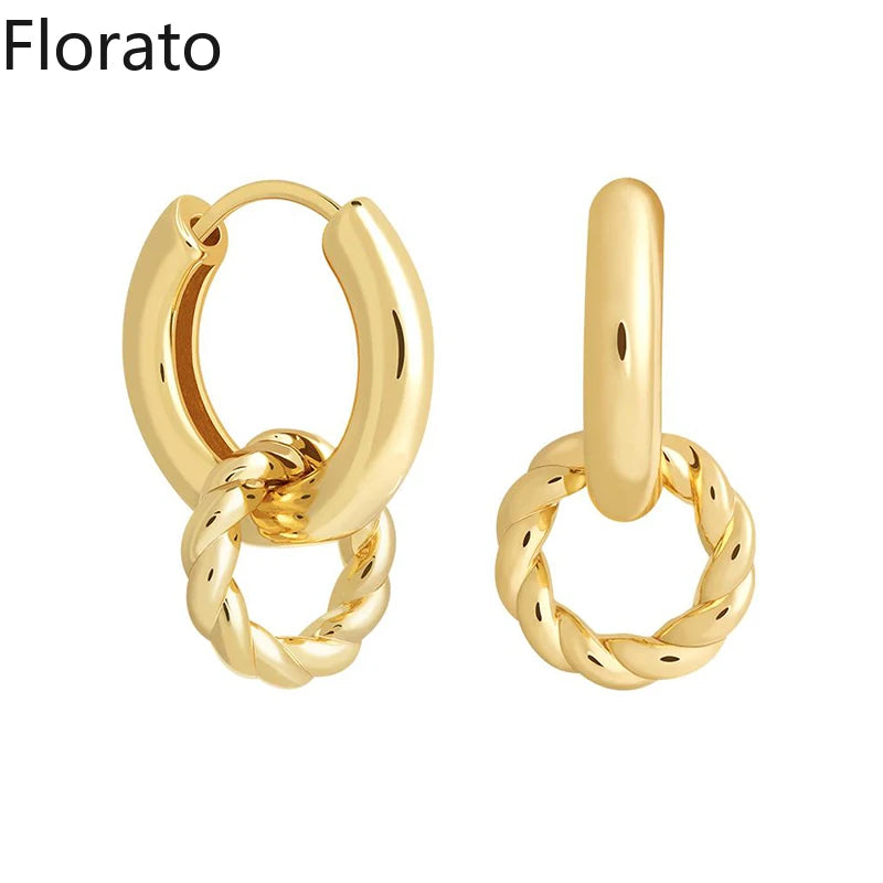 925 Silver Punk Rock Hoop Earrings for Women A45