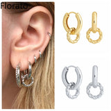 925 Silver Punk Rock Hoop Earrings for Women A45