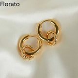 925 Silver Punk Rock Hoop Earrings for Women A45