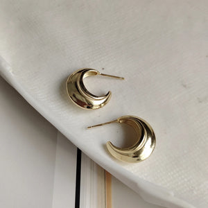 925 Silver Crescent Moon Earrings, Boho Studs for Women