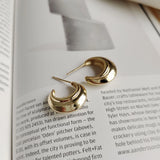 925 Silver Crescent Moon Earrings, Boho Studs for Women