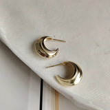 925 Silver Crescent Moon Earrings, Boho Studs for Women