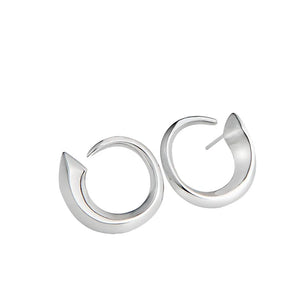 925 Silver Minimalist Design Curved Geometric Earrings