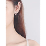 925 Silver Minimalist Design Curved Geometric Earrings
