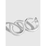 925 Silver Minimalist Design Curved Geometric Earrings