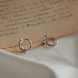 925 Silver Minimalist Design Curved Geometric Earrings