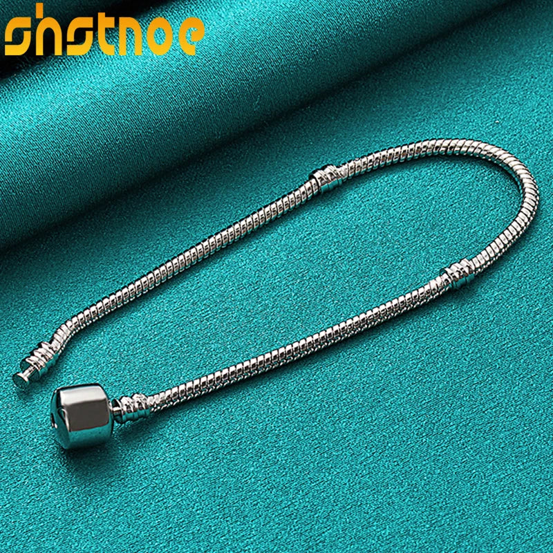 925 Silver Geometric Chain Bracelet Party Engagement Gift