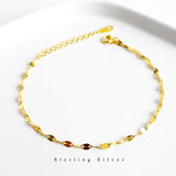 925 Silver Geometric Chain Bracelet Adjustable Minimalist Style