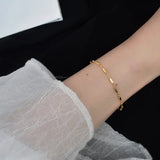 925 Silver Geometric Chain Bracelet Adjustable Student Couple Jewelry