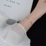925 Silver Geometric Chain Bracelet Adjustable Student Couple Jewelry