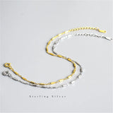 925 Silver Geometric Chain Bracelet Adjustable Student Couple Jewelry
