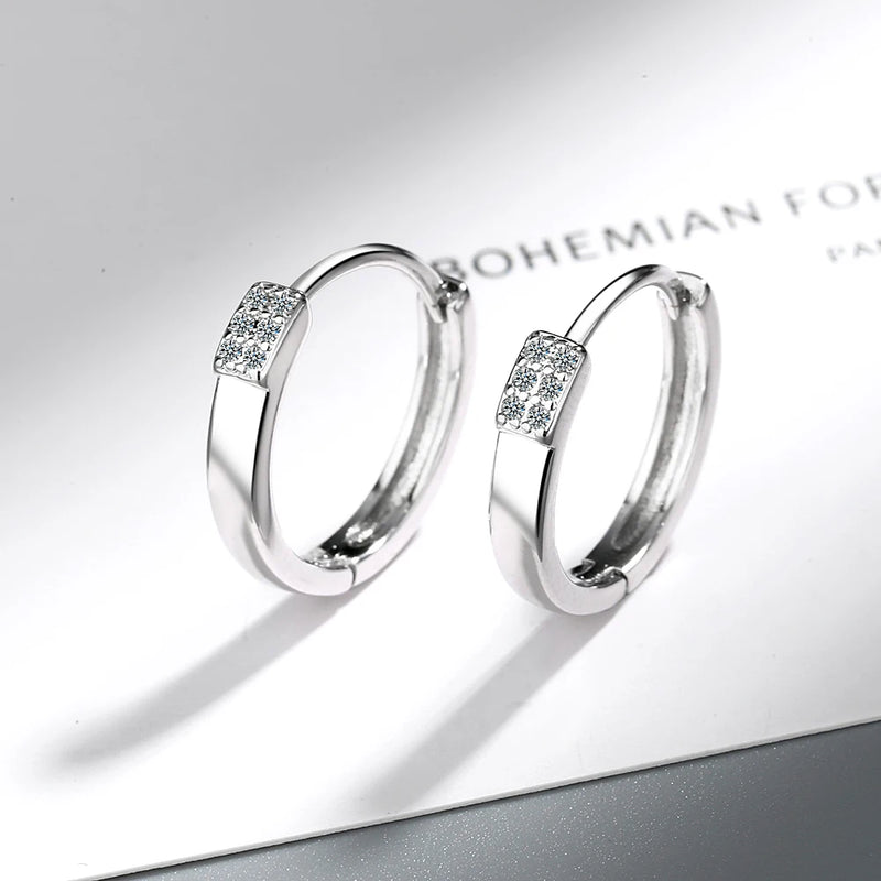 925 Silver Zirconia Circle Hoop Earring for Women