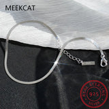 925 Silver Glossy Snake Bone Anklet Women Beach Summer Party Jewelry BKSL115