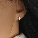 925 Silver Bee Shape Zircon Stud Earrings for Women