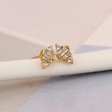 925 Silver Bee Shape Zircon Stud Earrings for Women