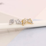 925 Silver Bee Shape Zircon Stud Earrings for Women