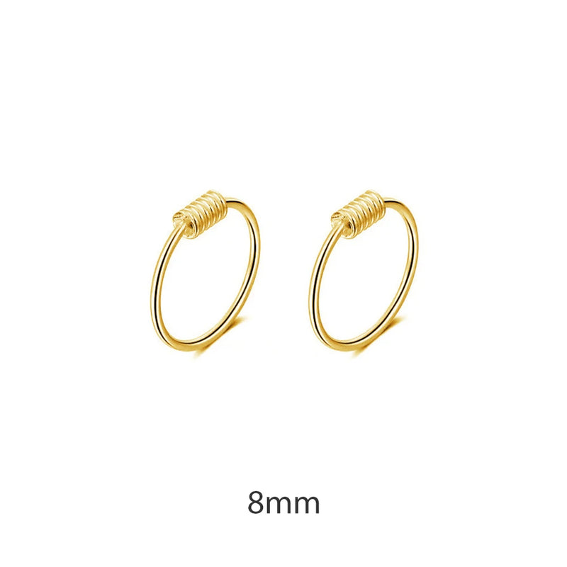 925 Silver Minimalist Hoop Earrings Thread-shaped Ear Bone Earrin