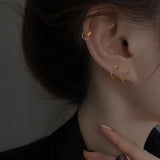 925 Silver Minimalist Hoop Earrings Thread-shaped Ear Bone Earrin