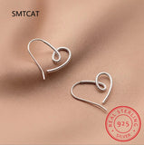 925 Silver Line Heart Stud Earrings Geometric Love Gift BSE871