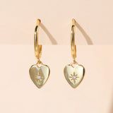 925 Silver Heart Pendant & CZ Hoop Earrings Set for Women