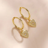 925 Silver Heart Pendant & CZ Hoop Earrings Set for Women