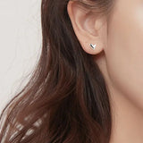 925 Silver Love Heart Stud Earrings Screw Earring Jewelry Gift