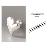 925 Silver Love Heart Stud Earrings Screw Earring Jewelry Gift
