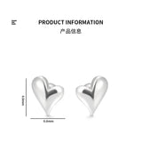 925 Silver Love Heart Stud Earrings Screw Earring Jewelry Gift