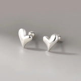 925 Silver Love Heart Stud Earrings Screw Earring Jewelry Gift