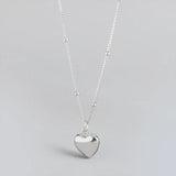 925 Silver Mini Heart Pendant Necklace for Women Party Dress