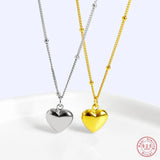 925 Silver Mini Heart Pendant Necklace for Women Party Dress