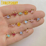925 Silver CZ Elephant Stud Earrings