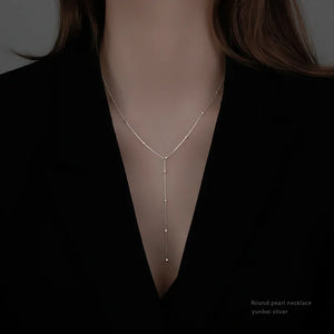 925 Silver Bead Chain Necklaces for Women Wedding Gift