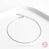 925 Silver Chain Bracelet Minimalist Style for Women Classic Couple Wristband